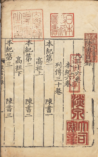 南朝陈朝历史《陈书》甲本 著者姚思廉（唐）宋刊本